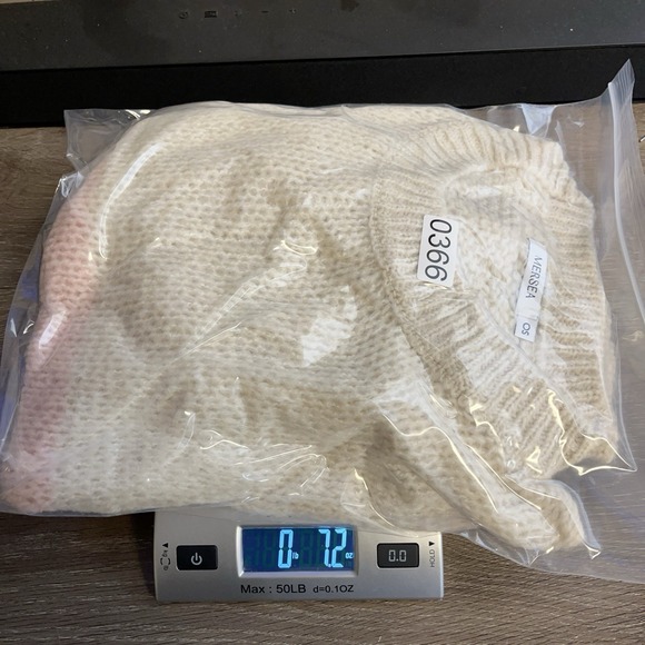 Mersea Womens Pisa Loose Knit Sweater OS Wool Blend Ivory‎ Pink Striped Coquette - Picture 8 of 8